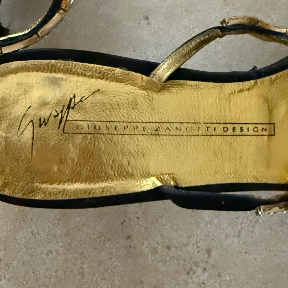 Giuseppe Zanotti Black and Gold Sandals - Picture 4 of 10
